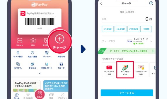 セブンイレブンでPayPay残高にチャージ