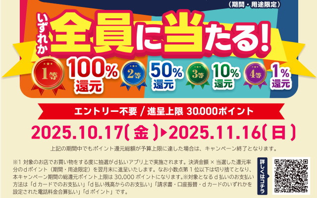 「くらしき美観地区・倉敷商店街限定！！d払いでお得にお買物を楽しもうキャンペーン」について